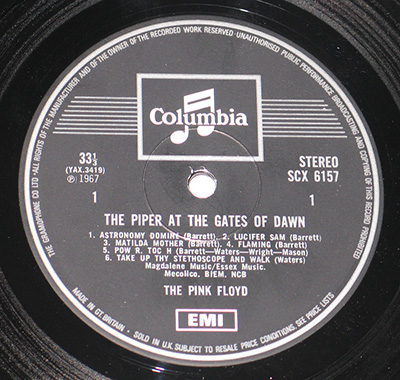 PINK FLOYD - The Piper at the Gates of Dawn (2nd Pressing)
 album front cover